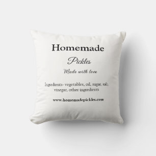 Homemade pickles made with love add text website throw pillow