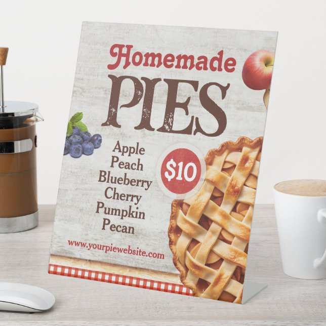 Homemade Pies Table  Pedestal Sign (In SItu)
