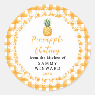 Homemade Pineapple Chutney Jar Label