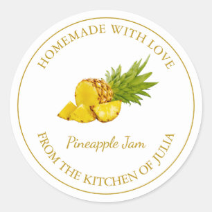 Homemade Pineapple Jam Label White