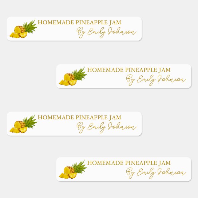 Homemade Pineapple Jam Thin Label (Group)