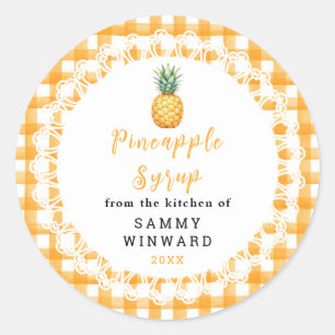 Homemade Pineapple Syrup Bottle Label