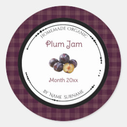 Homemade Plum Jam Label Sticker