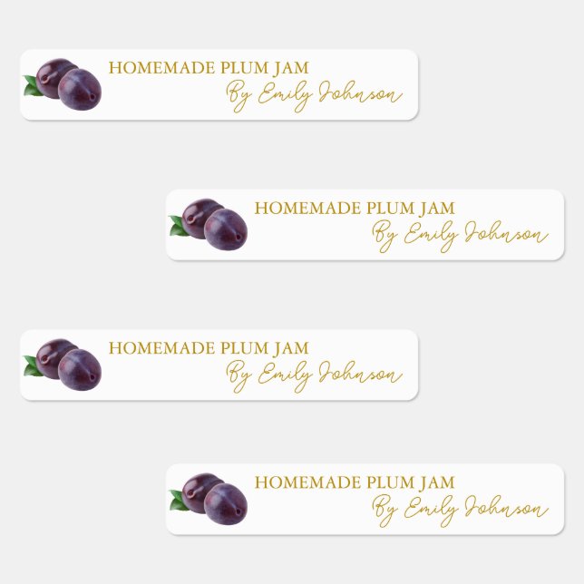Homemade Plum Jam Thin Label (Group)