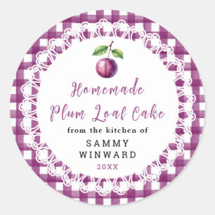 Homemade Plum Loaf Cake Label
