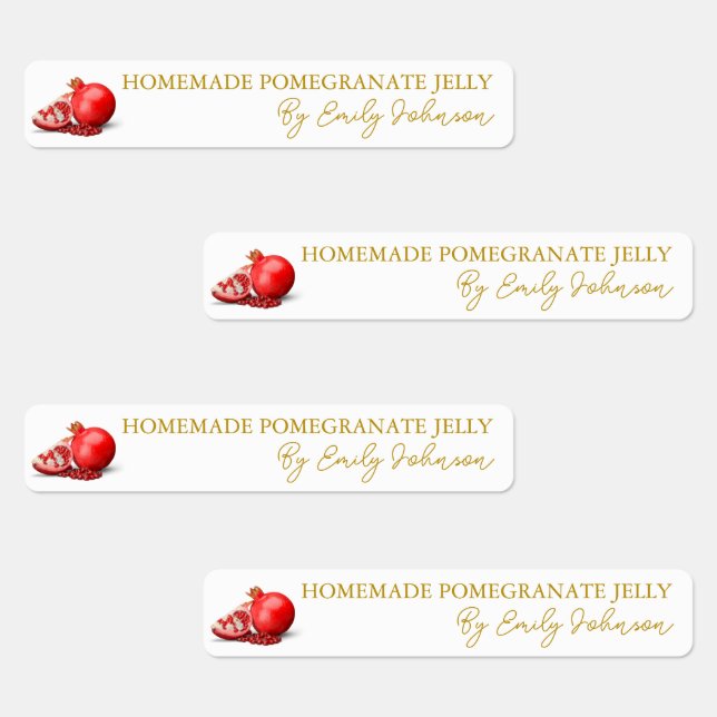 Homemade Pomegranate Jelly Thin Label (Group)