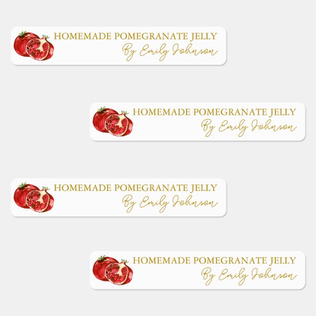 Homemade Pomegranate Jelly Thin Label (Group)