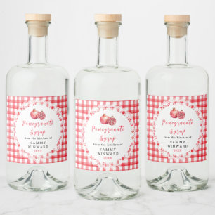 Homemade Pomegranate Syrup Bottle Label