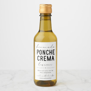 Homemade Ponche Crema Liqueur Bottle Label