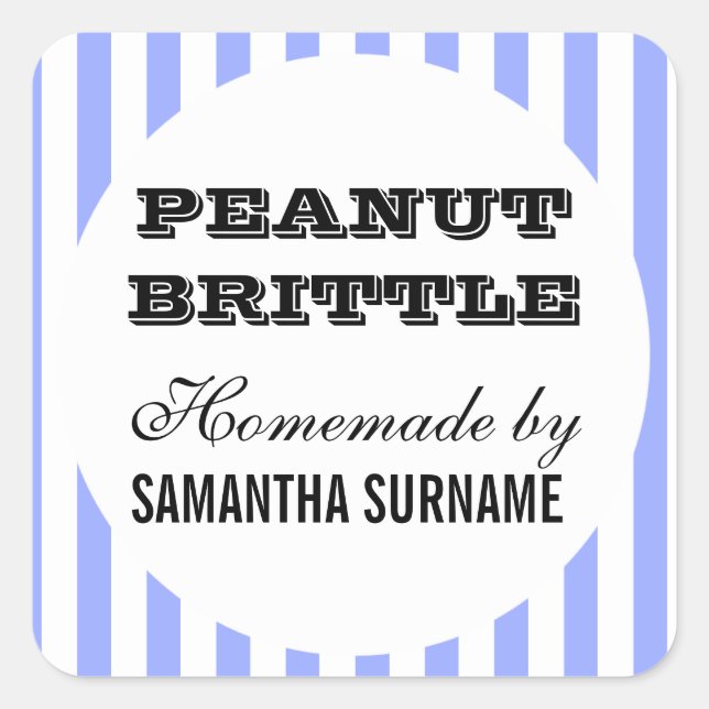 Homemade preserves candy jar square sticker (Front)