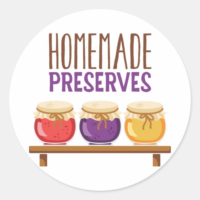 Homemade Preserves Classic Round Sticker (Front)
