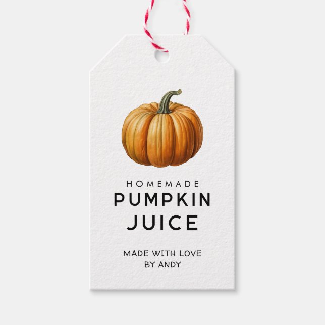 Homemade Pumpkin juice canning label (Front)