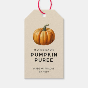 Homemade pumpkin puree food label