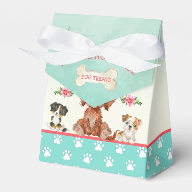 Homemade Puppy Dog Treats Favor Box (Front Side)
