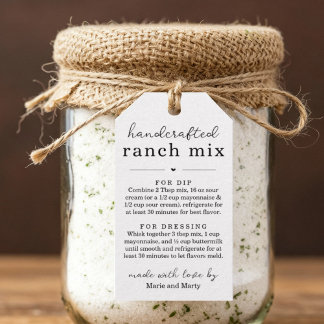 Homemade Ranch Mix Gift Tags