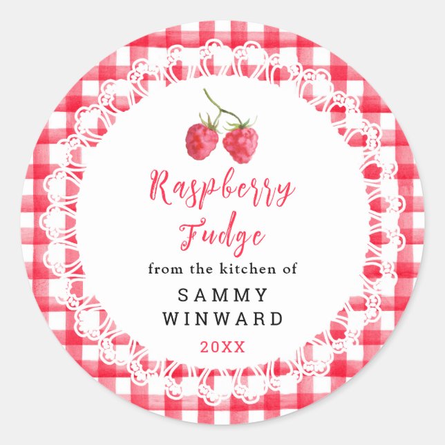 Homemade Raspberry Fudge Label (Front)