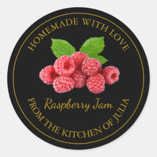 Homemade Raspberry Jam Label   Black