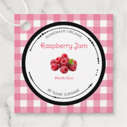 Homemade Raspberry Jam Label With Ingredients
