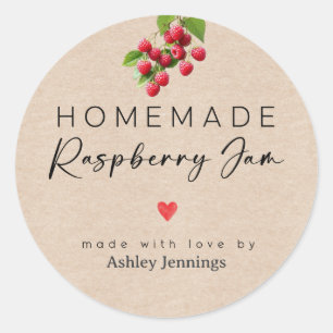 Homemade Raspberry Jam Labels Made with Love