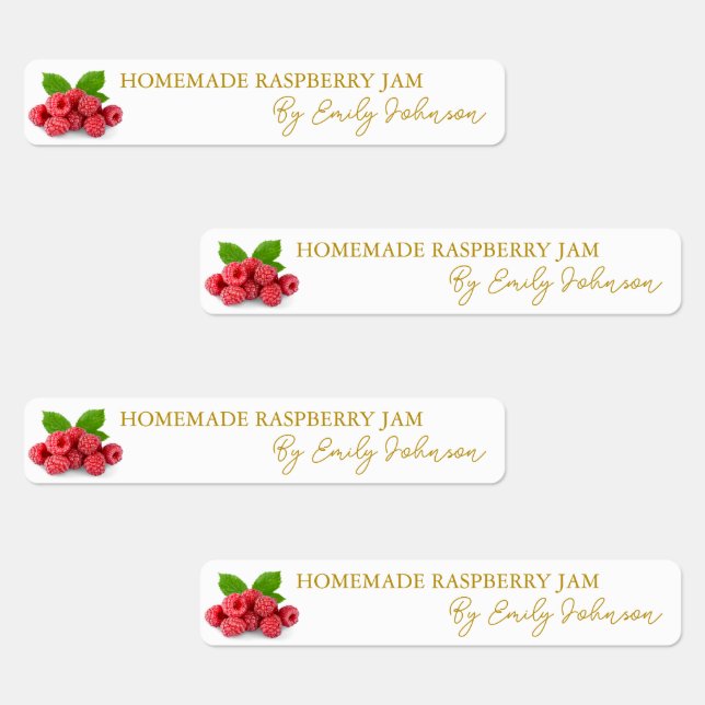 Homemade Raspberry Jam Thin Label (Group)