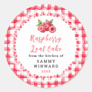 Homemade Raspberry Loaf Cake Label