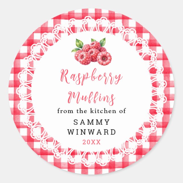 Homemade Raspberry Muffin Label (Front)