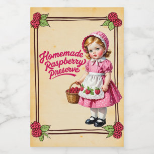 Homemade Raspberry Preserve Vintage Food Label