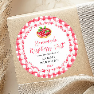 Homemade Raspberry Tart Food Label