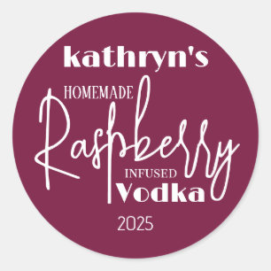 Homemade Raspberry Vodka Personalized Label