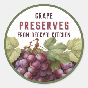Homemade Red Grape preserves Canning stickers