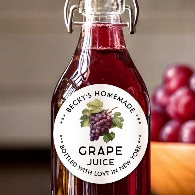 Homemade Red Grapes juice canning label (Creator Uploaded)
