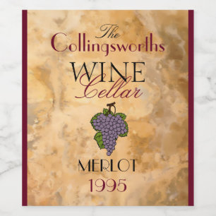 Homemade Red Merlot Wine Personalized Wine Bottle Wine Label