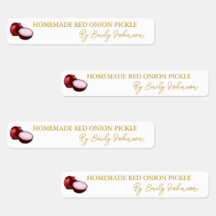 Homemade Red Onion Pickle Thin Label