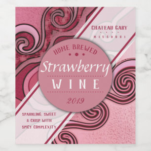 Homemade red wine cordial personalized label