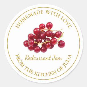 Homemade Redcurrant Jam Label   White