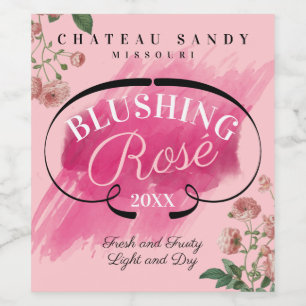 Homemade rose wine roses personalized label