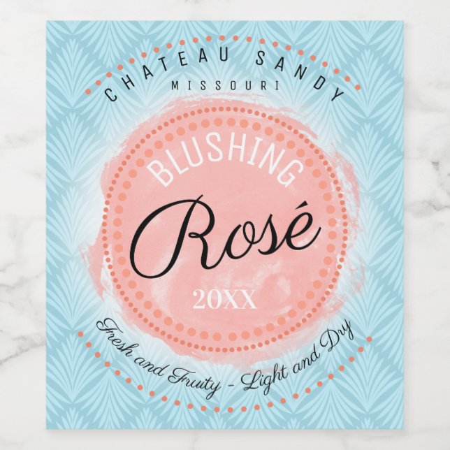 Homemade rose wine roses personalized wine label (Single Label)