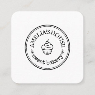 Homemade rustic logo custom simple square business card