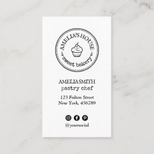 Homemade rustic logo custom social simple business card