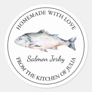 Homemade Salmon Jerky Label