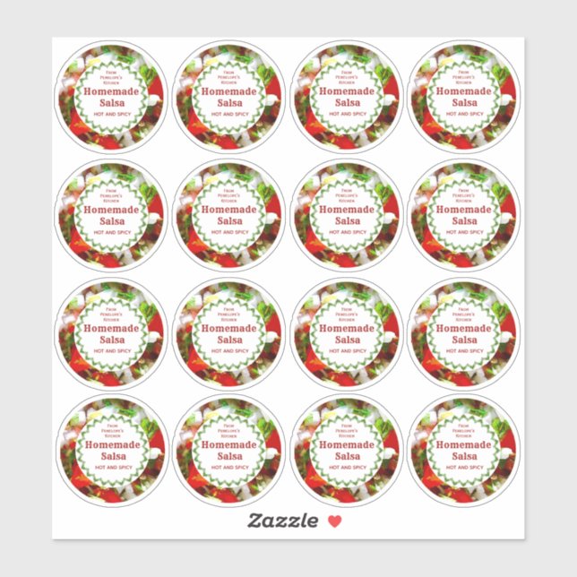 Homemade Salsa From Your Kitchen Canning Label  (Sheet)