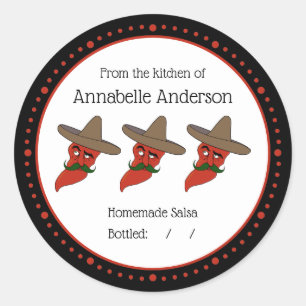 Homemade Salsa Modern Minimalist Personalize Classic Round Sticker