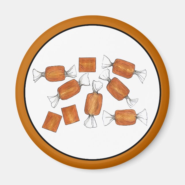 Homemade Salted Caramels Sweets Candy Made By Magnet (Front)