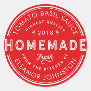 Homemade Sauce Label Custom Colour and Text