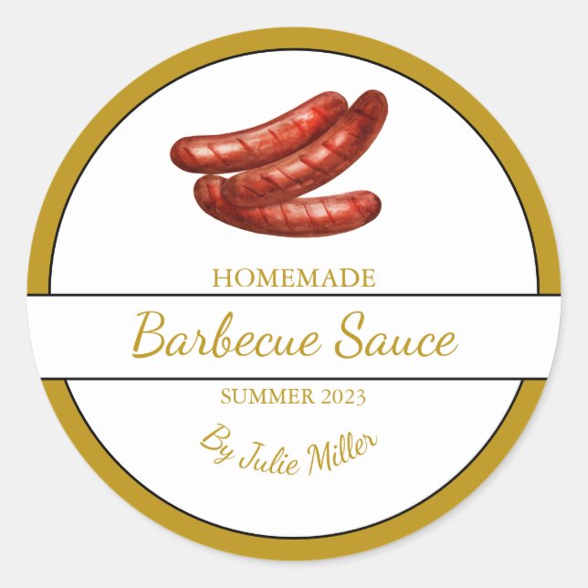 Homemade Sausages Barbecue Sauce BBQ Label (Front)