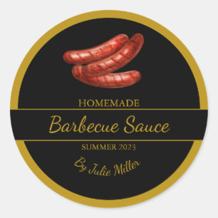 Homemade Sausages Barbecue Sauce BBQ Label
