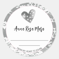 *~* Homemade SILVER GRAY AP30 Heart Lace Generic