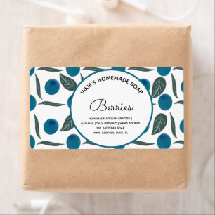 Homemade Soap Business Blueberries Hand Drawn