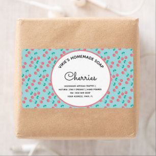 Homemade Soap Business Cherry Watercolor Label