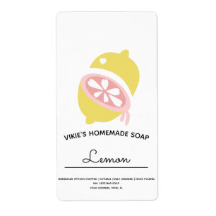 Homemade Soap Business Lemon Label